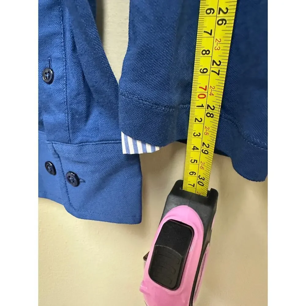NWT Faconnable XXL Royal Blue Long Sleeve Collared Polo Shirt Golf Preppy Gift